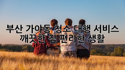 부산 가야동 청소 대행 서비스: 깨끗한 집, 편리한 생활!
